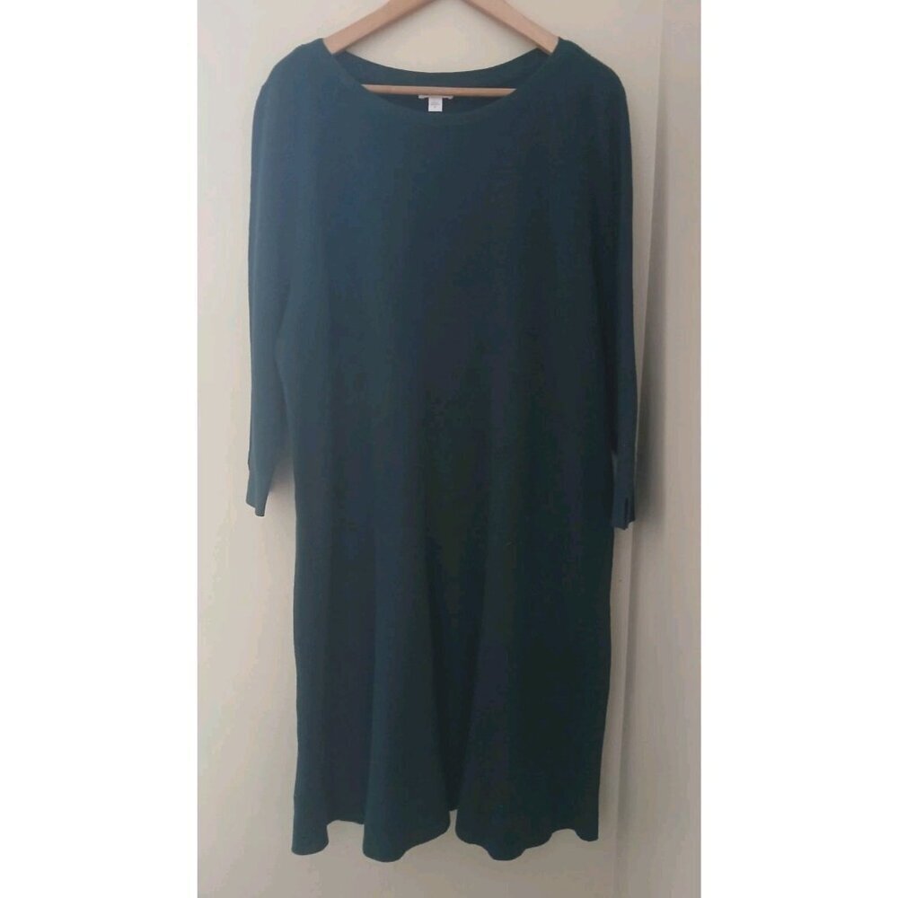 New J. Jill Ribbed Shift Midi Dress